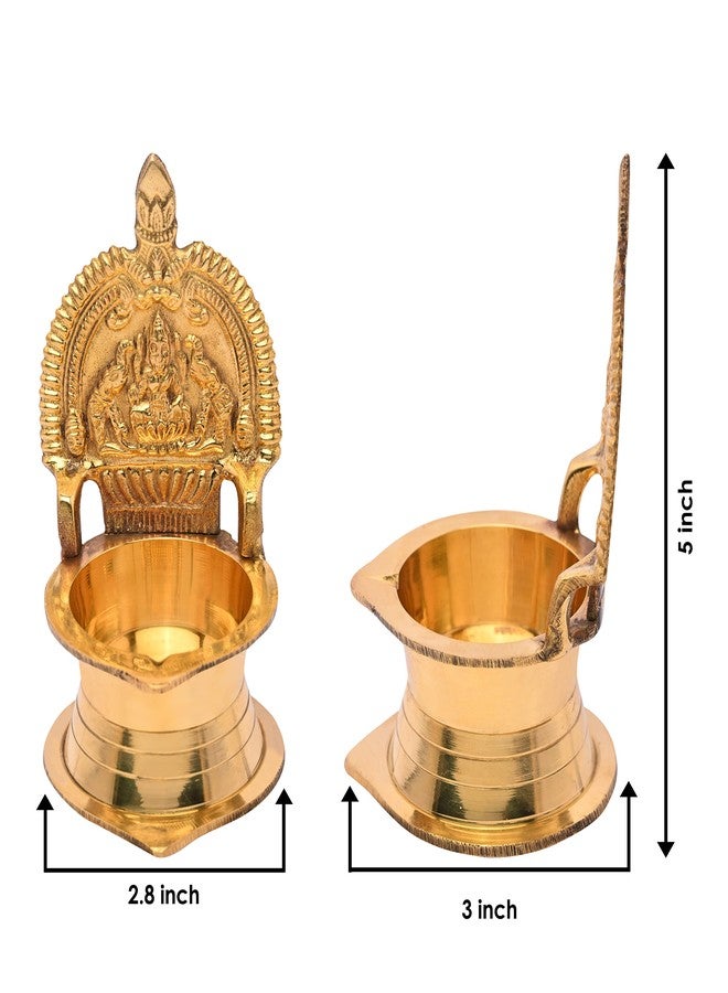 BulkySanta Pure Brass Kamakshi Deepam 5"x3"x3" Big Size | 190 Grams Approx. | Kamatchi vilakku | Kamakshi Devi Oil Lamp (12 cm Long) (1) - Image 3